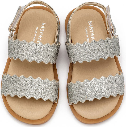 Babywalker Silver Baptism Leather Sandals