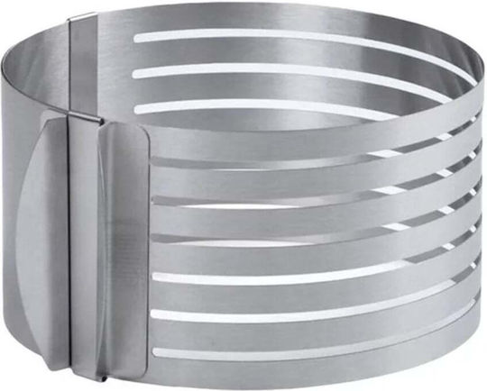 Einstellbarer Metallring Pufo Kuchen Kuchen Gebäck 6 Schneidräume Durchmesser 24 cm Silber