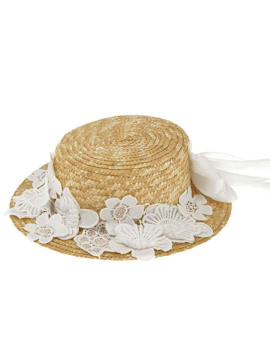 Designer's Cat Kids' Hat Straw Beige