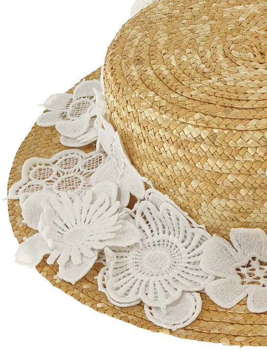 Designer's Cat Kids' Hat Straw Beige