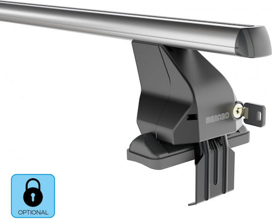 Menabo Bare de Acoperiș din Aluminiu 130 cm pentru Fiat Freemont 5D 2011+ Set cu Picioare Argintii