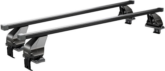 Menabo Bare De Acoperiș Pentru Mașină Oțel 130 Cm Pentru Nissan Pulsar Note 5D 2014+ Set Cu Picioare Negre