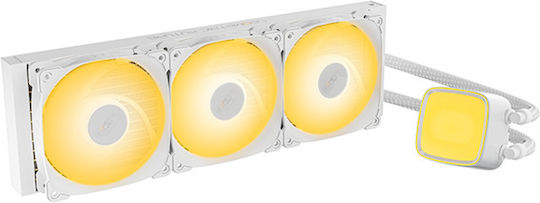 Geometric Future Eskimo Pro 36 Water Cooling System AIO CPU With 3 Fans 120mm And ARGB Lighting White