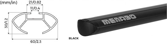 Menabo Bare De Acoperiș Din Aluminiu 137cm Pentru Mazda 3 4D 2019+ Set Cu Picioare Negre