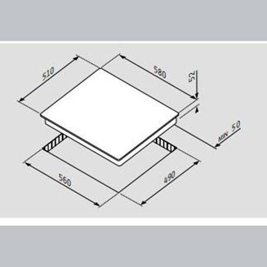Pyramis 58IN 4005 Induction Cooktop Autonomous with Child Lock Function 58x51εκ.