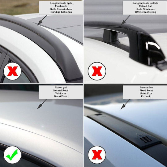 Menabo Delta 137cm. pentru Volvo S80 2006-2016 (Set cu picioare) Negre