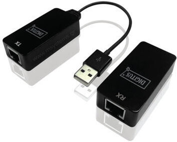 USB 1.1 Extender über Cat.5e/6 UTP SFP bis zu 45m Schwarz 20cm