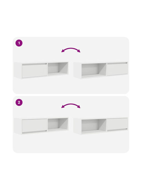 Έπιπλο Τηλεόρασης Λευκό Μ100xΠ31xΥ25.5cm