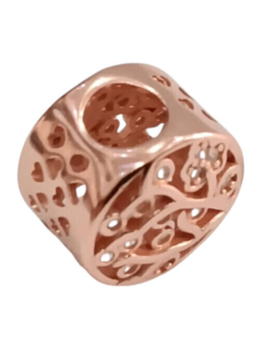 Kalliopi Silver Κρεμαster Charms mit Steinen aus Rosa Vergoldetem Silber mit Zirkon Rosa
