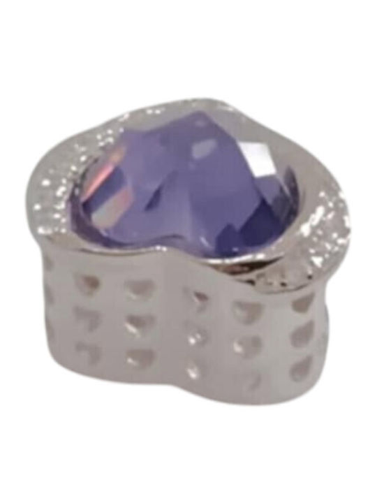 Kalliopi Silver Charm Καρδιά από Ασήμι Μωβ