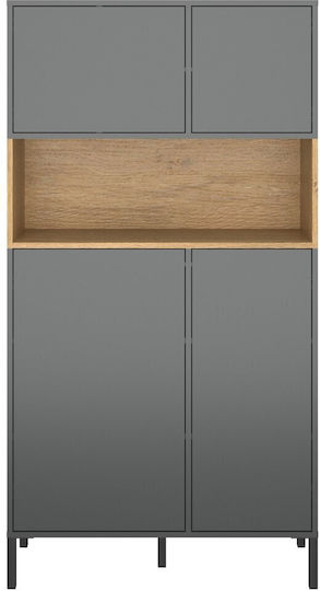 Μπουφές Beril Ξύλινος Γκρι 90x42x170cm