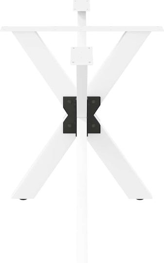 vidaXL Pliabilă Stand de masă din Metal Alb 120x68x72cm