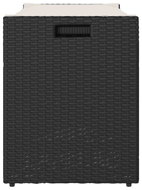 vidaXL Cutie de depozitare pentru exterior Rattan Negru L100xW45xH57buc