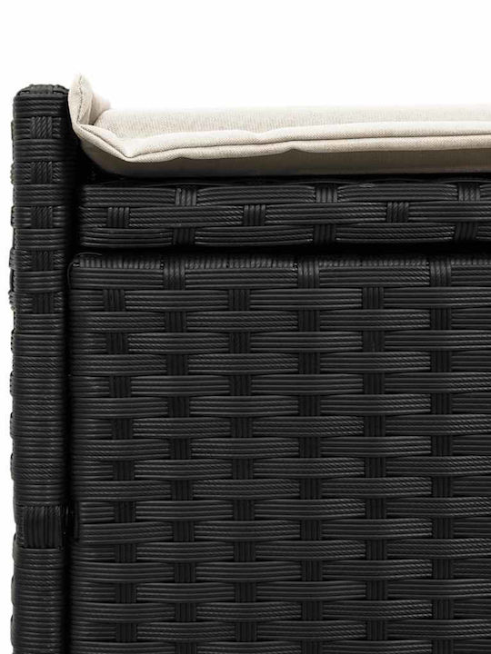 vidaXL Cutie de depozitare pentru exterior Rattan Negru L100xW45xH57buc