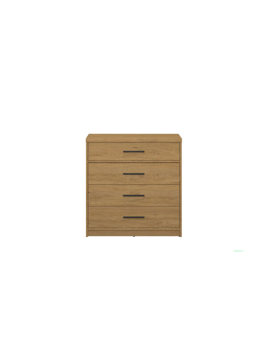 Pavi Wooden Chest of Drawers Oak 84.3x33.8x87.2cm
