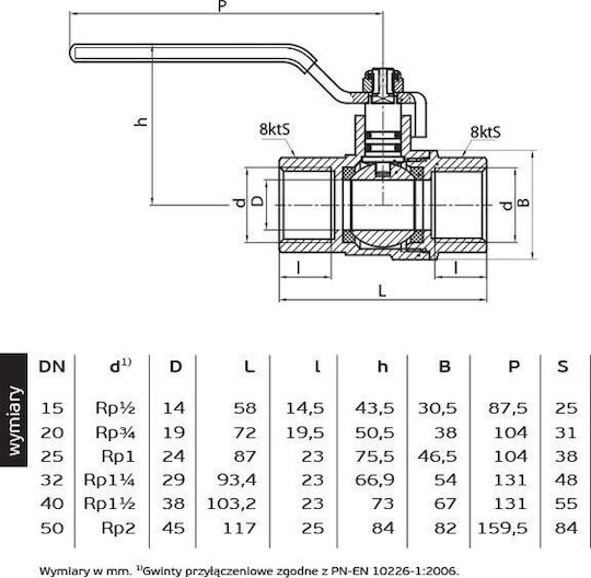 Σφαίρα Βαλβίδα Αερίου Perfexim Ww 1/2" 10-255-0150-000 3411417 5901880019081