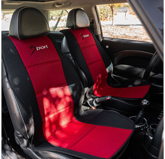 Kaver Spătar Auto 2buc Poliester Aero Roșu / Negru