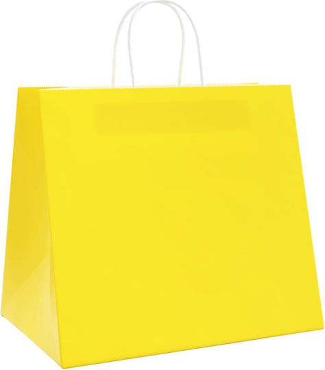 vidaXL Paper Bag for Gift Yellow 32x28x22cm. 50pcs