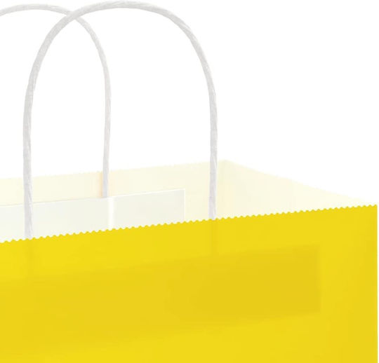 vidaXL Paper Bag for Gift Yellow 32x28x22cm. 50pcs