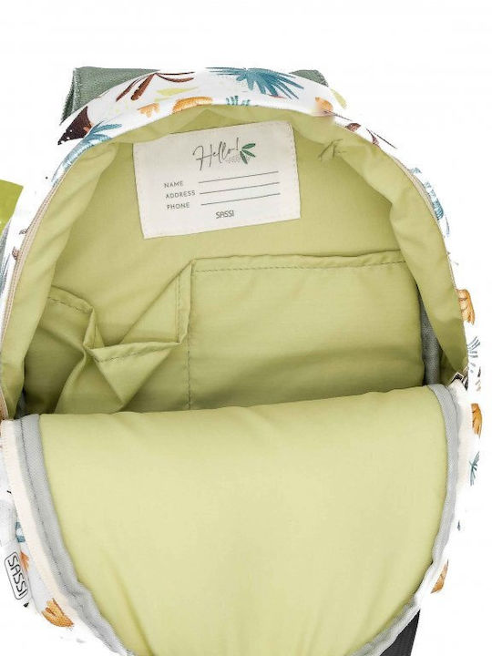 Sassi Junior Dinosaur Dinosaur Σχολική Τσάντα Πλάτης Νηπιαγωγείου Πολύχρωμη με Θήκη για Παγούρι