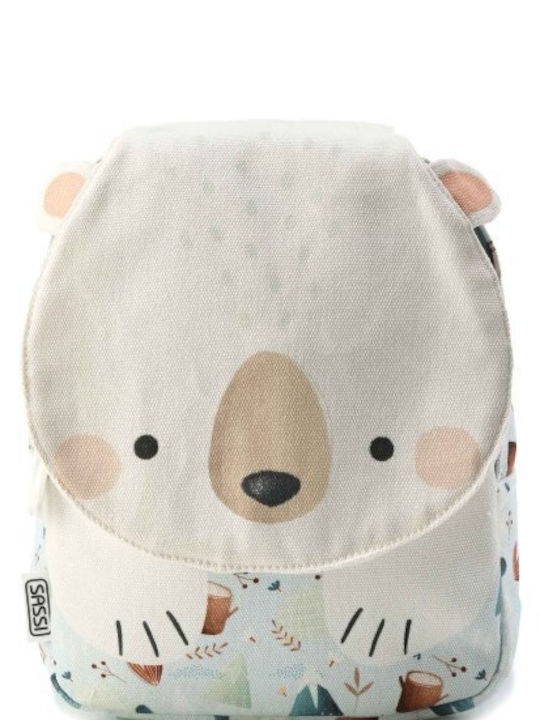 Sassi Junior Bear Bear Σχολική Τσάντα Πλάτης Νηπιαγωγείου Πολύχρωμη με Θήκη για Παγούρι