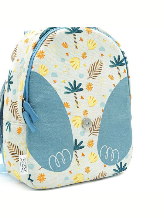 Sassi Junior Elephant Elephant Σχολική Τσάντα Πλάτης Νηπιαγωγείου Γκρι με Θήκη για Παγούρι