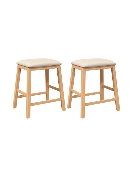 Stool Bar with Backrest Wooden Coffee 2pcs 52x41x63cm