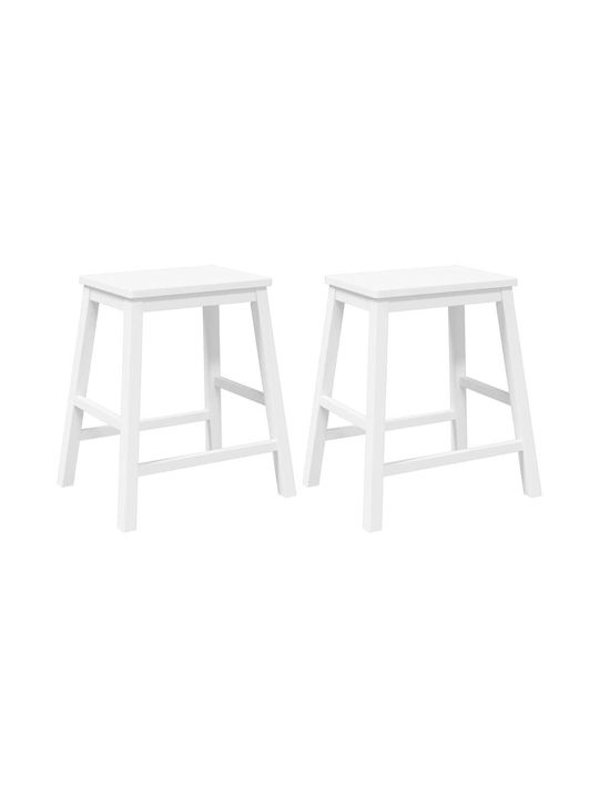 Stool Bar with Backrest Wooden Coffee 2pcs 52x41x63cm