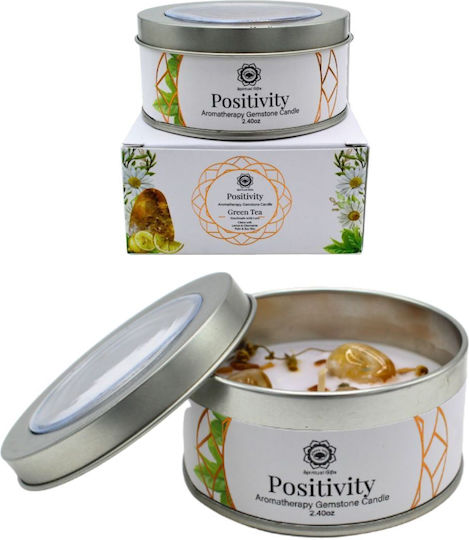 Κερί Πολύτιμους Λίθους Gemstone Candle Positivity Green Tea