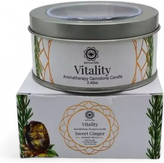 Lumânare cu Piatră Prețioasă Vitalitate Ghimbir Dulce