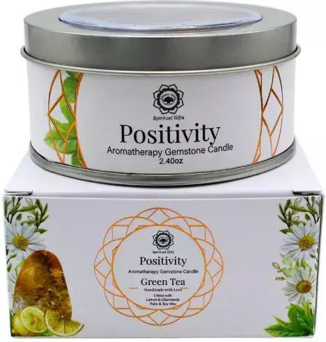 Κερί Πολύτιμους Λίθους Gemstone Candle Positivity Green Tea