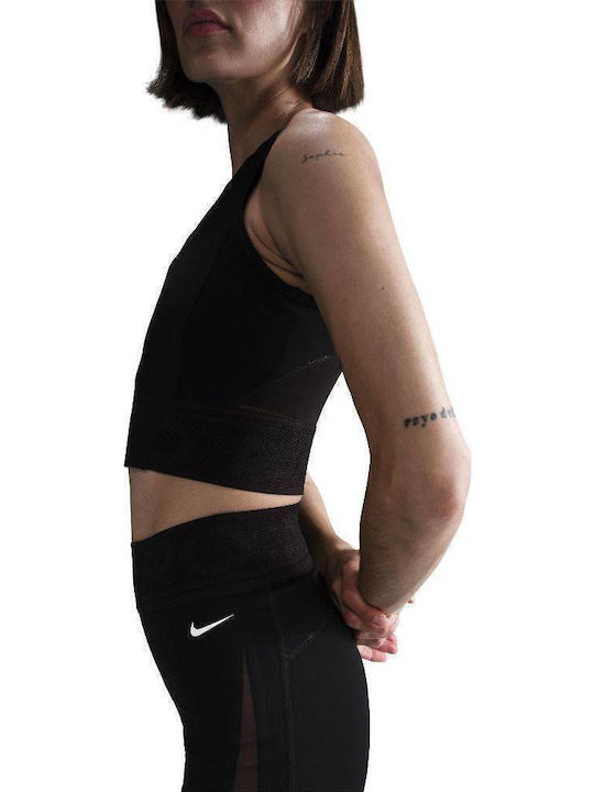 Pro Women's Athletic Crop Top Sleeveless Dri-Fit Black / White