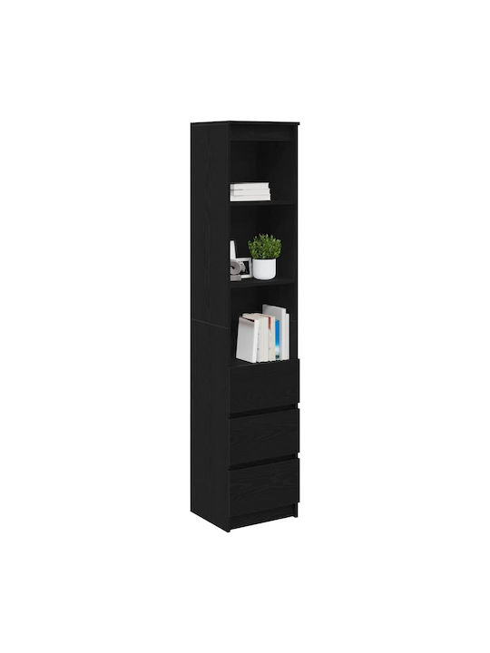 Bibliothek Schwarze Eiche Schwarz 37.5x35x180cm