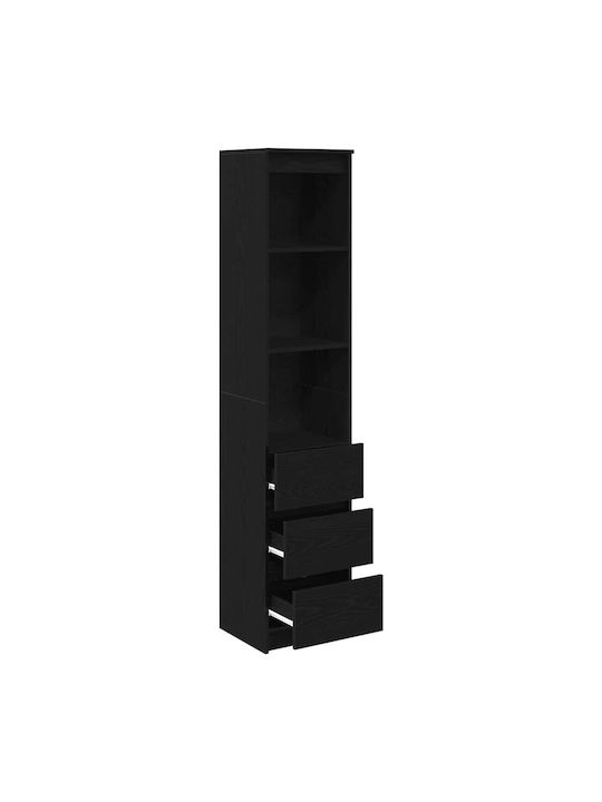Bibliothek Schwarze Eiche Schwarz 37.5x35x180cm