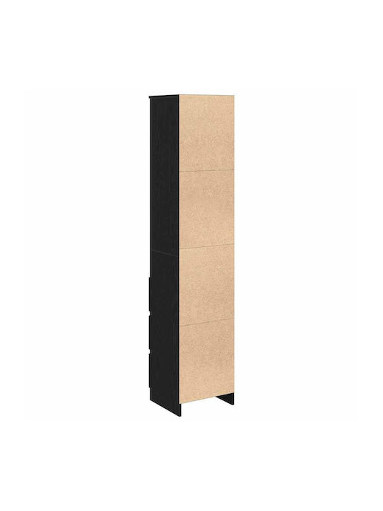 Bibliothek Schwarze Eiche Schwarz 37.5x35x180cm