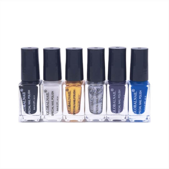 Nail Art Stamping Polish Global Set 6 Pieces Color