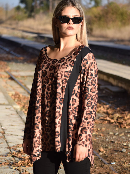 Honey Plus Size Blouse Leopard BLA95