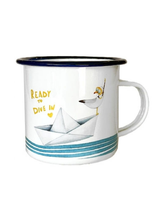 Enamel Mug Greek Me Up 360ml Seagull Tct11305