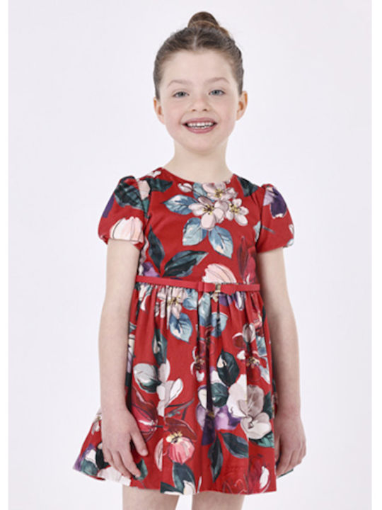 Mayoral Kinderkleid Samt red