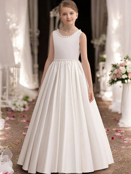 Kinderkleid Ärmellos Für Blumenmädchen Weiß