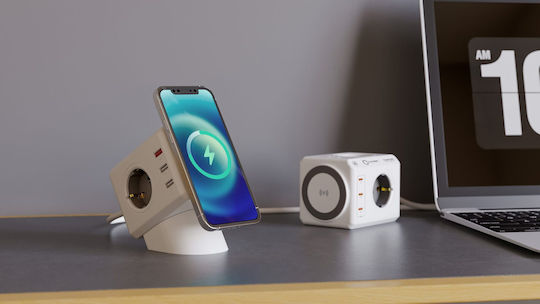 DesignNest PowerCube Aσφαλείας 4 Θέσεων με 3 USB-A, 3 USB-C και Καλώδιο 1.5m