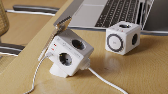 DesignNest PowerCube Aσφαλείας 4 Θέσεων με 3 USB-A, 3 USB-C και Καλώδιο 1.5m