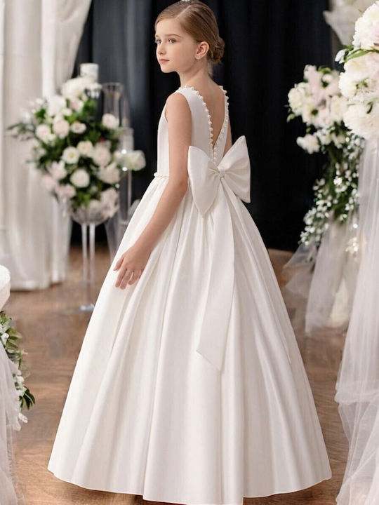 Kinderkleid Ärmellos Für Blumenmädchen Weiß