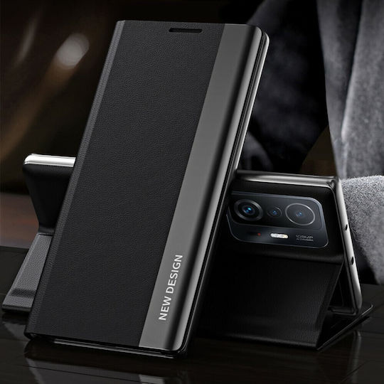 New Design Book Δερμάτινο / Δερματίνης Μαύρο (Xiaomi 11T / 11T Pro)