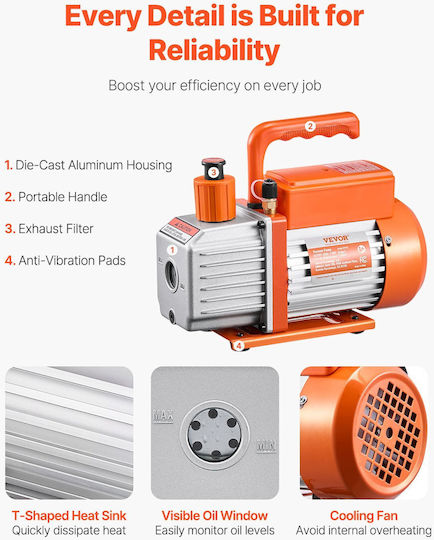 Vevor Αντλία Κενού ZKBZKBTZDJ1357W13V2