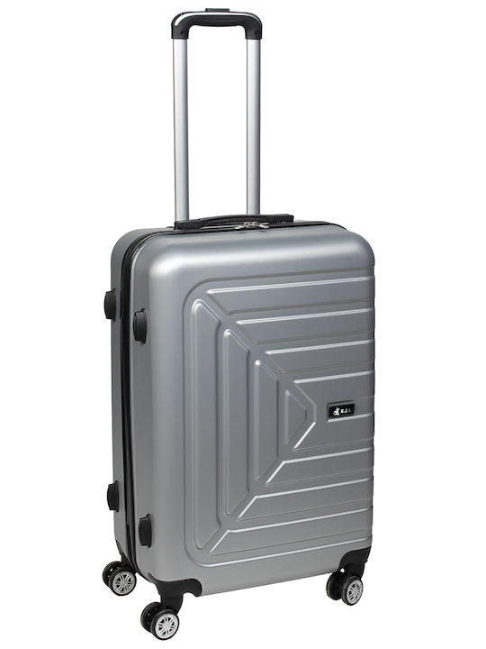Keskor Mittlere Hartkoffer Silber mit 4 Räder Höhe 66cm
