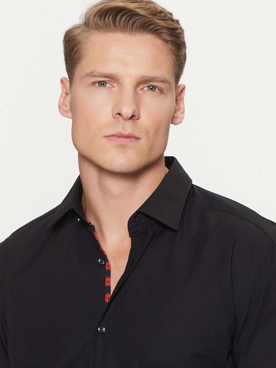 Koey Long-sleeved Cotton Shirt Black