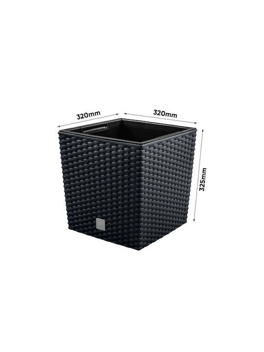 Prosperplast Ghiveci Plastic Antracit 32x32x32.5cm.