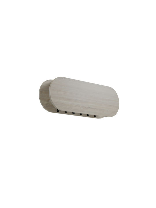 HomeMarkt Wall Hanger Stor Wooden 6 Hooks Gray 84x12x28.6cm