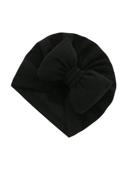 Soft Elastic Turban with Large Impressive Bow Black
